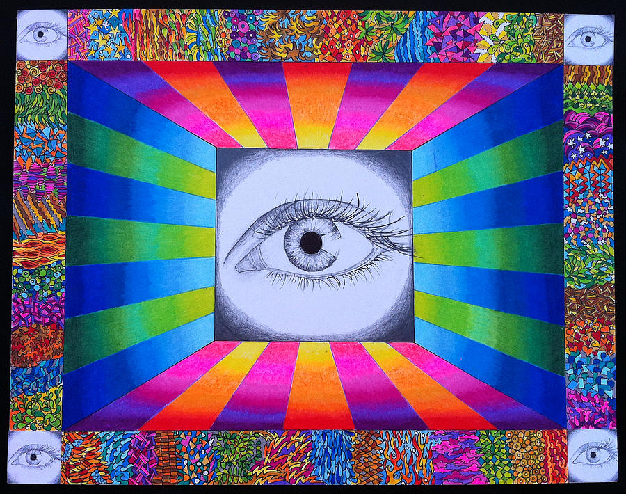 Eye Drawing - Kaleyedascope #1 by Donna Spadola