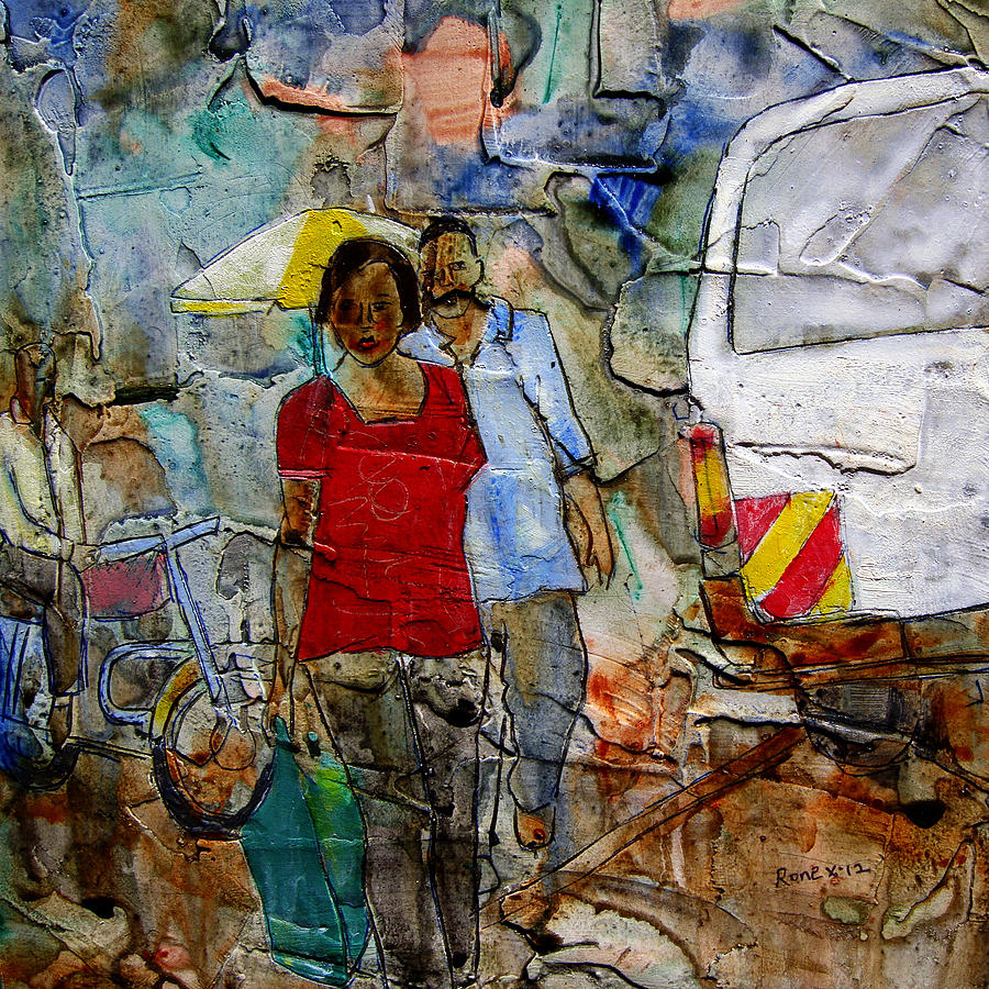 Kampala Street Scene Series  #1 Painting by Ronex Ahimbisibwe