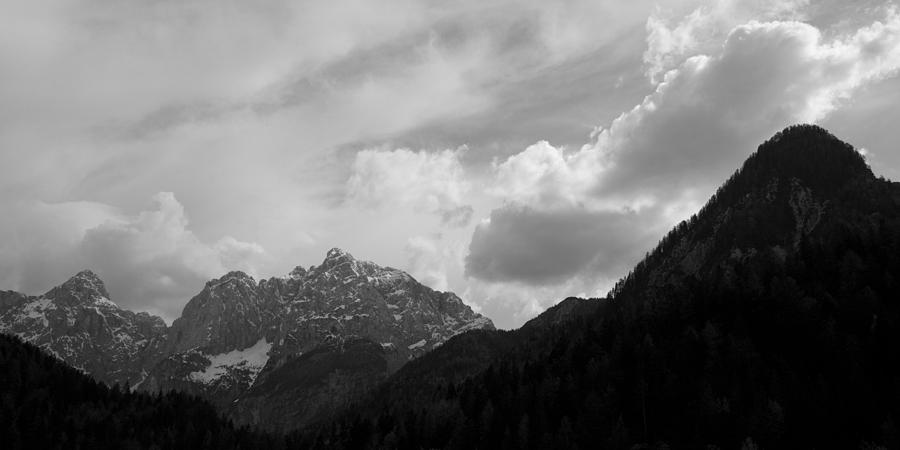 Kranjska Gora in black and white #1 Photograph by Ian Middleton