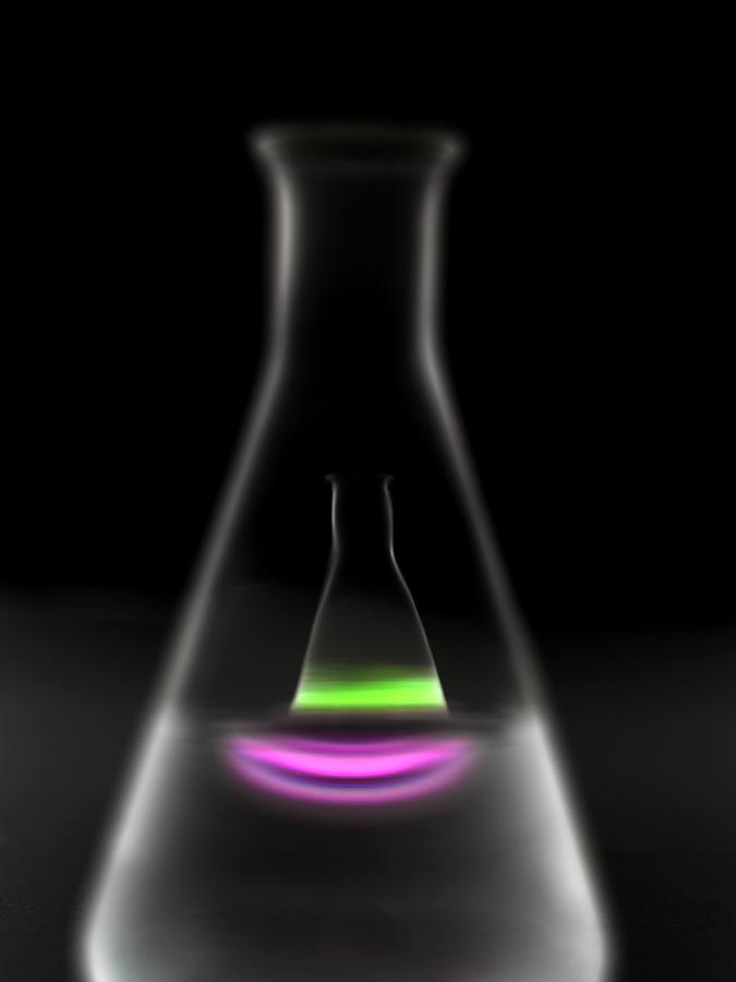 Black Background Photograph - Laboratory Glassware #1 by Tek Image