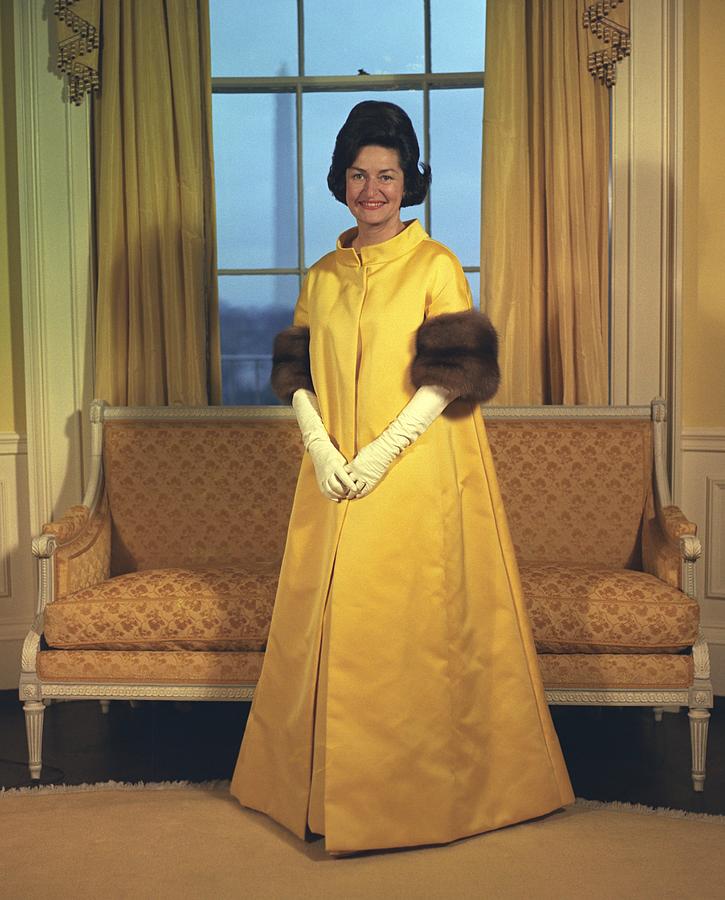 Portrait Photograph - Lady Bird Johnsons Inaugural Gown. The #1 by Everett