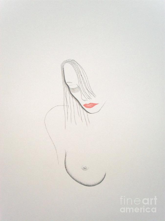 Lady in Red #2 Drawing by Kip Vidrine