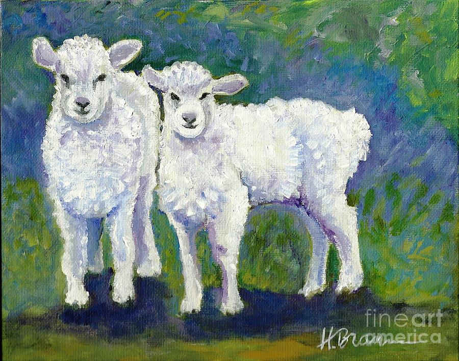 Lambs Painting by Holly Bartlett Brannan