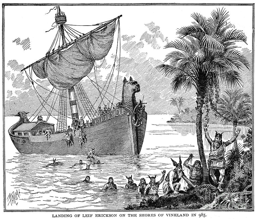 Landing Of Leif Ericsson Photograph by Granger