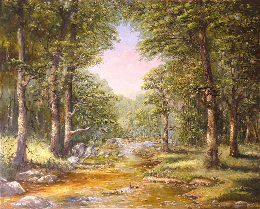 Landscape with Stream Painting by Thomas Kearon - Fine Art America