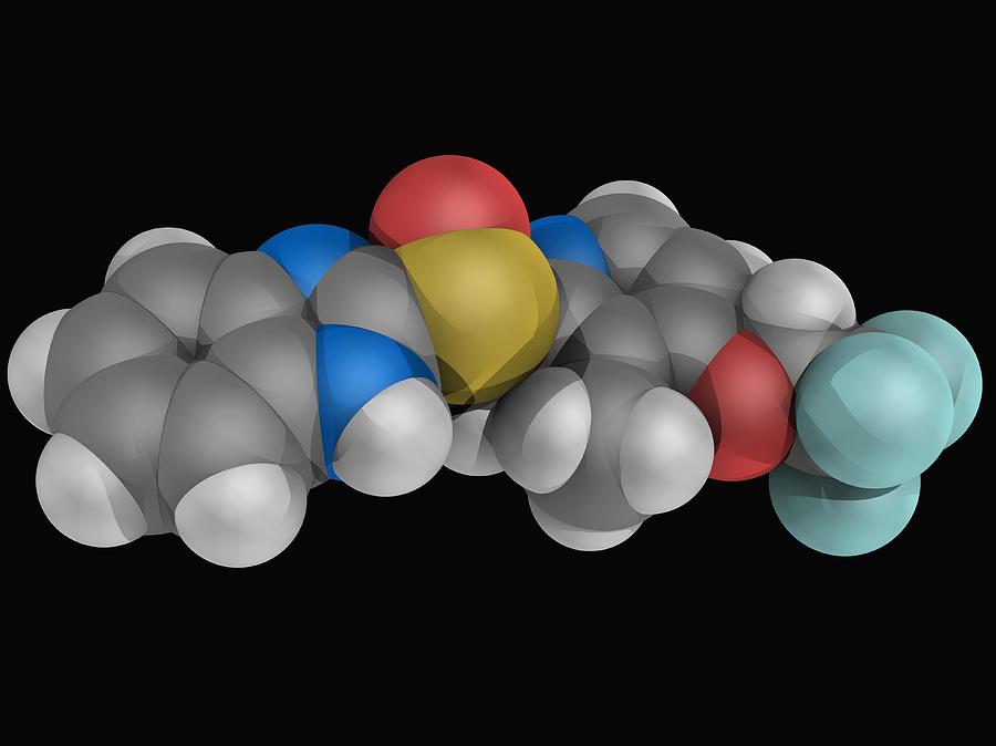 Lansoprazole Drug Molecule #1 Digital Art by Laguna Design
