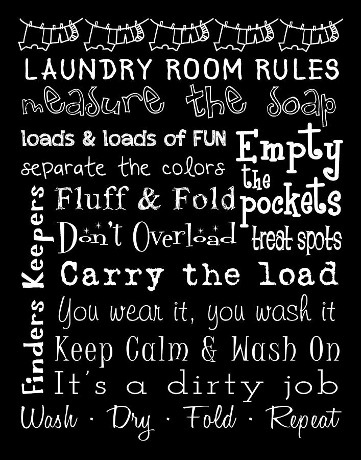 Laundry Room Rules Poster