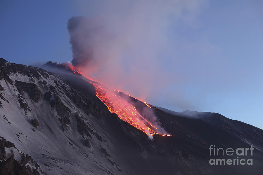 Lava Flowing Into Valle Del Bove #1 Photograph by Richard Roscoe