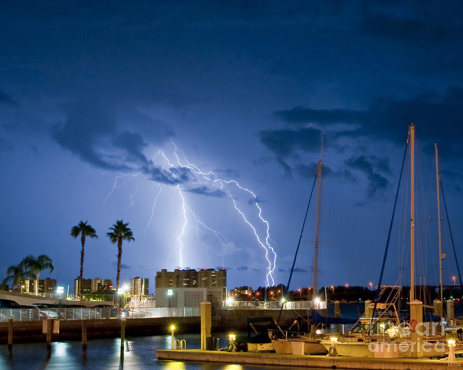 Lightning in Clearwater Photograph by Stephen Whalen