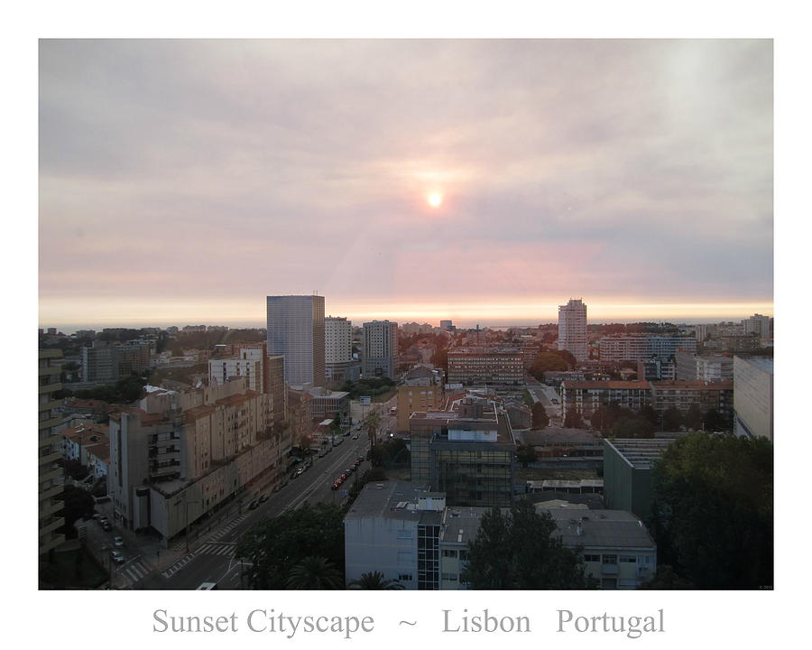 Lisbon Sunset Cityscape Portugal #1 Photograph by John Shiron