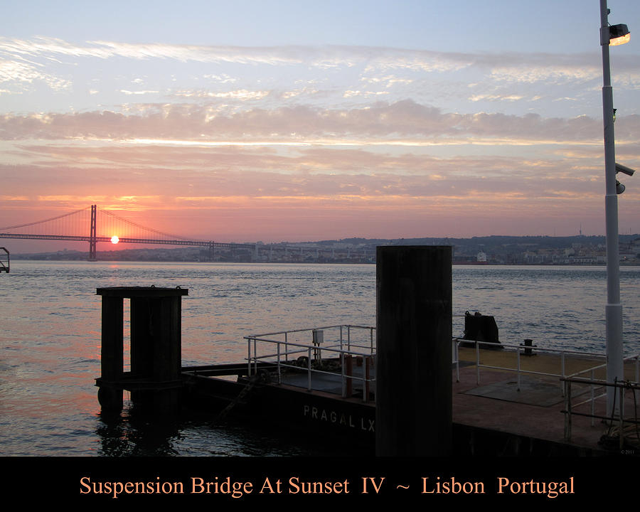 Lisbon Suspension Bridge at Sunset IV Portugal #1 Photograph by John Shiron