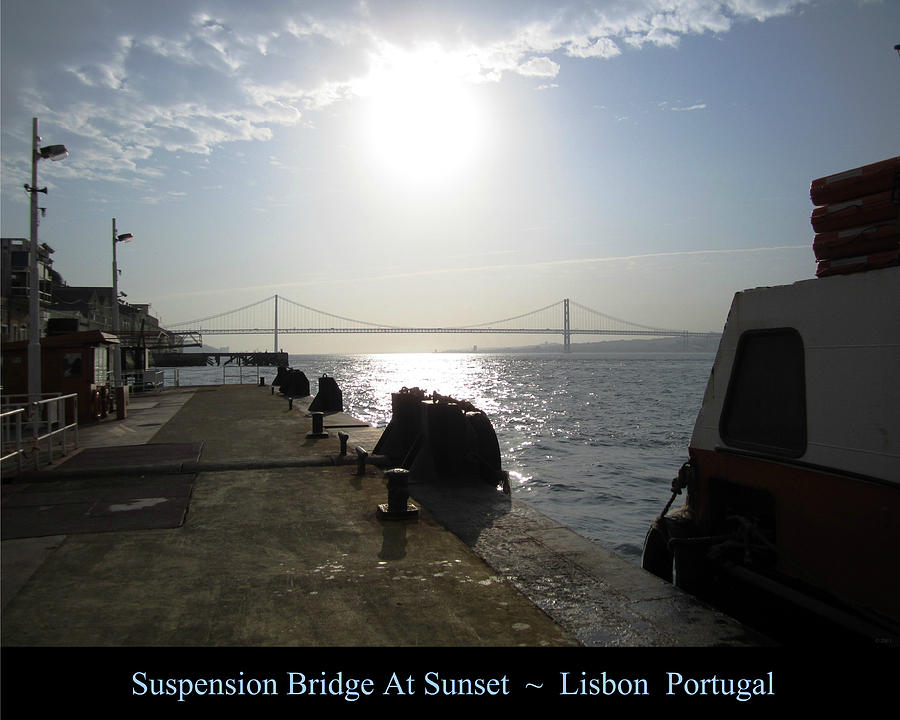 Lisbon Suspension Bridge at Sunset Portugal #1 Photograph by John Shiron