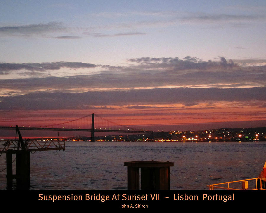 Lisbon Suspension Bridge at Sunset VII Portugal #1 Photograph by John Shiron