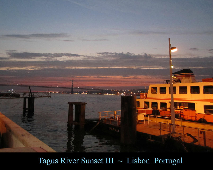 Lisbon Tagus River Sunset III Portugal #1 Photograph by John Shiron