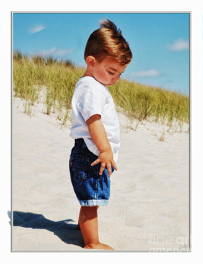 Little boy on the beach Photograph by Sami Martin