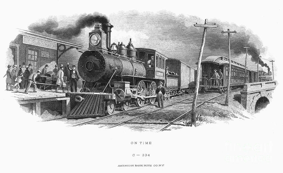Transportation Drawing - LOCOMOTIVE, c1870 #1 by Granger