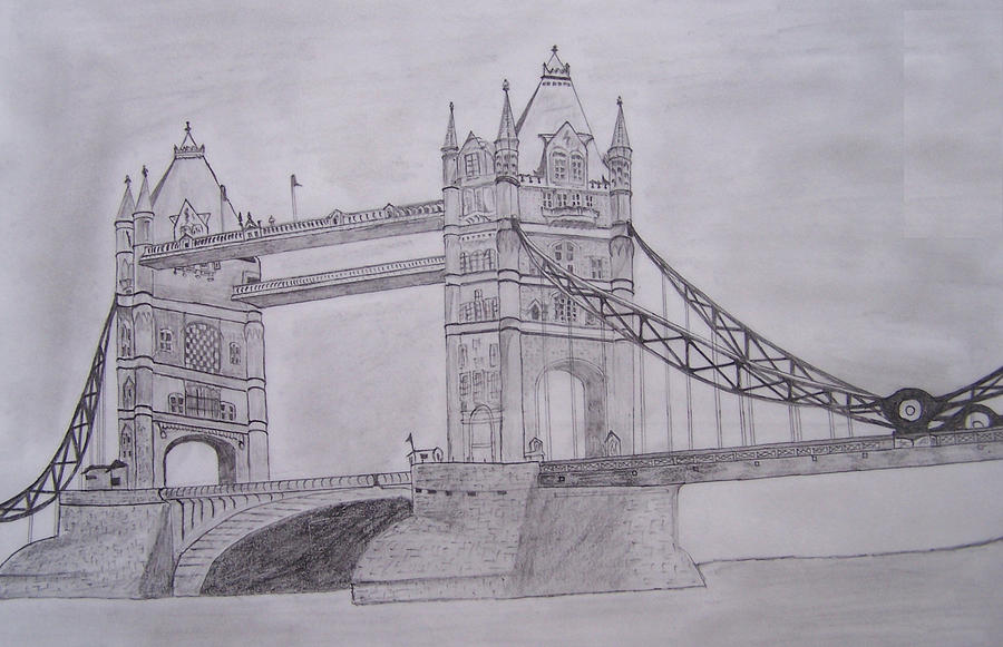 London Pencil Sketch England Art Print Tower Bridge Poster / - Etsy Israel