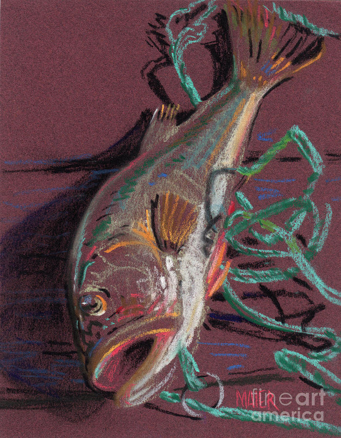 Bass Painting - Louies Catch by Donald Maier