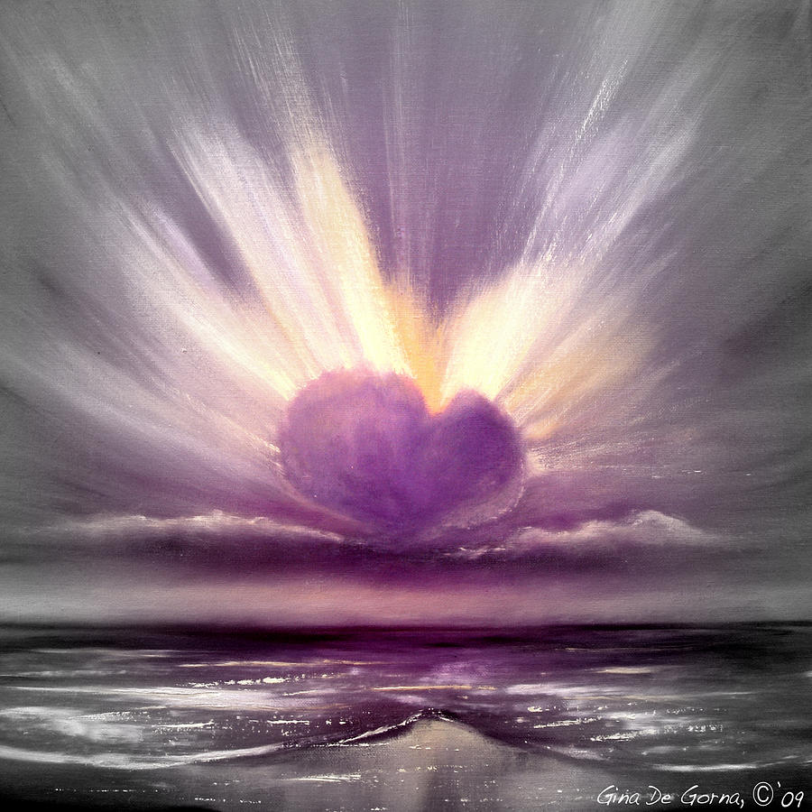 Love at Sunset #2 Painting by Gina De Gorna