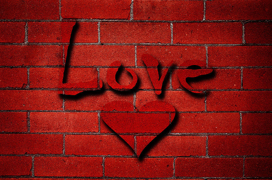 Love Brick Wall Photograph by Lane Erickson - Fine Art America