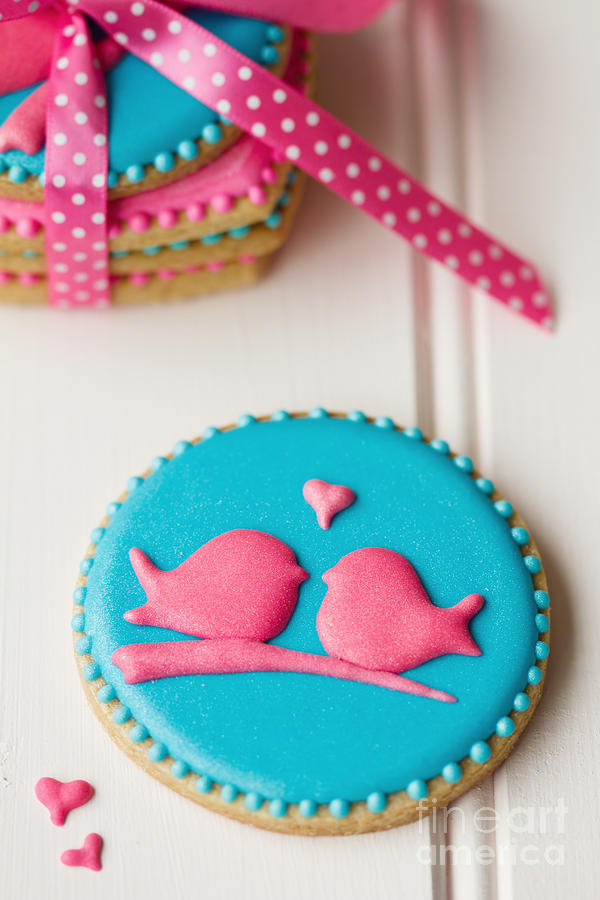 Cookie Photograph - Lovebird cookies #1 by Ruth Black