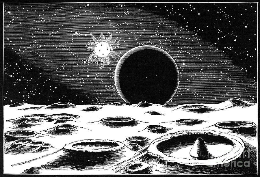 Lunar Landscape, 1873 #1 Photograph by Granger