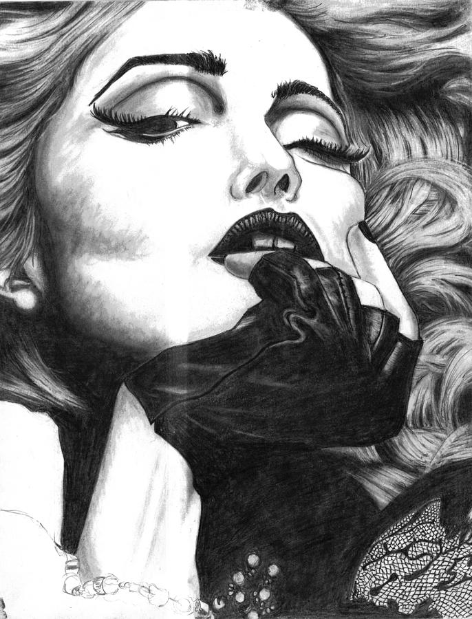 Madonna Drawing - Madonna #1 by Ray Obregon
