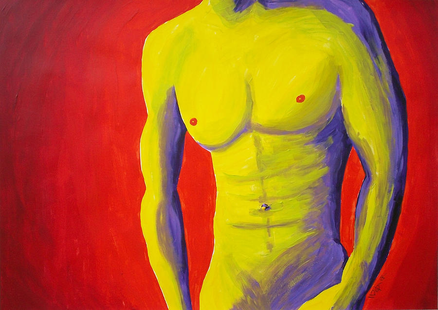 Male Nude Frontal #1 Painting by Randall Weidner