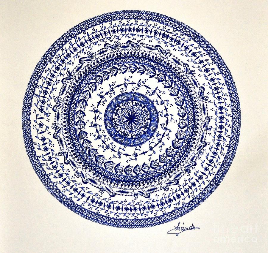 Mandala #2 Drawing by Sylvie Leandre