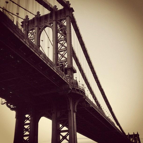 Architecture Photograph - Manhattan Bridge - New York #1 by Joel Lopez