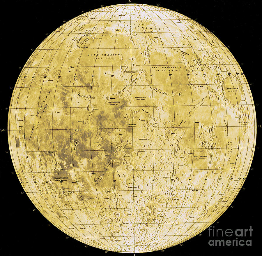 Map Of Moon #1 Photograph by Omikron/NASA