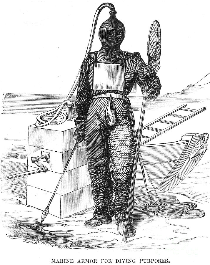 Marine Diver, 1853 #1 Photograph by Granger