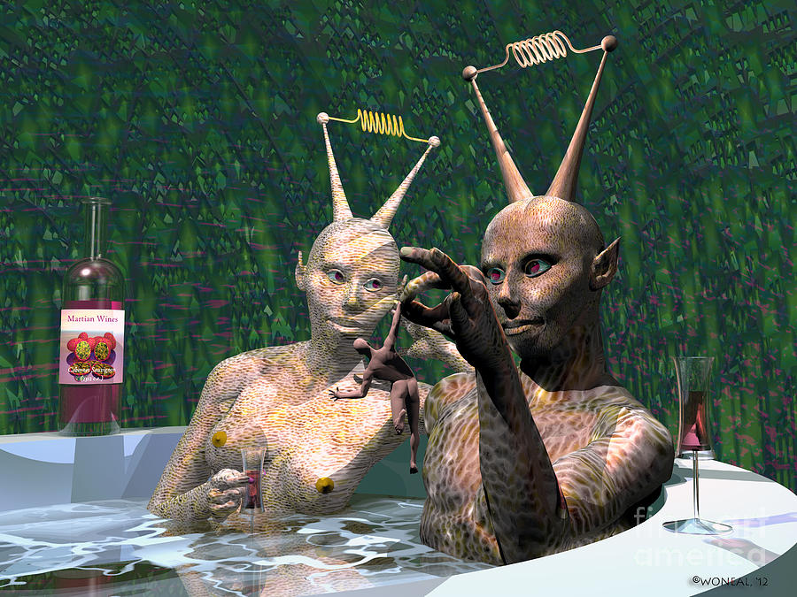 Science Fiction Digital Art - A Hot Tub Romance, Pt. 2 by Walter Neal