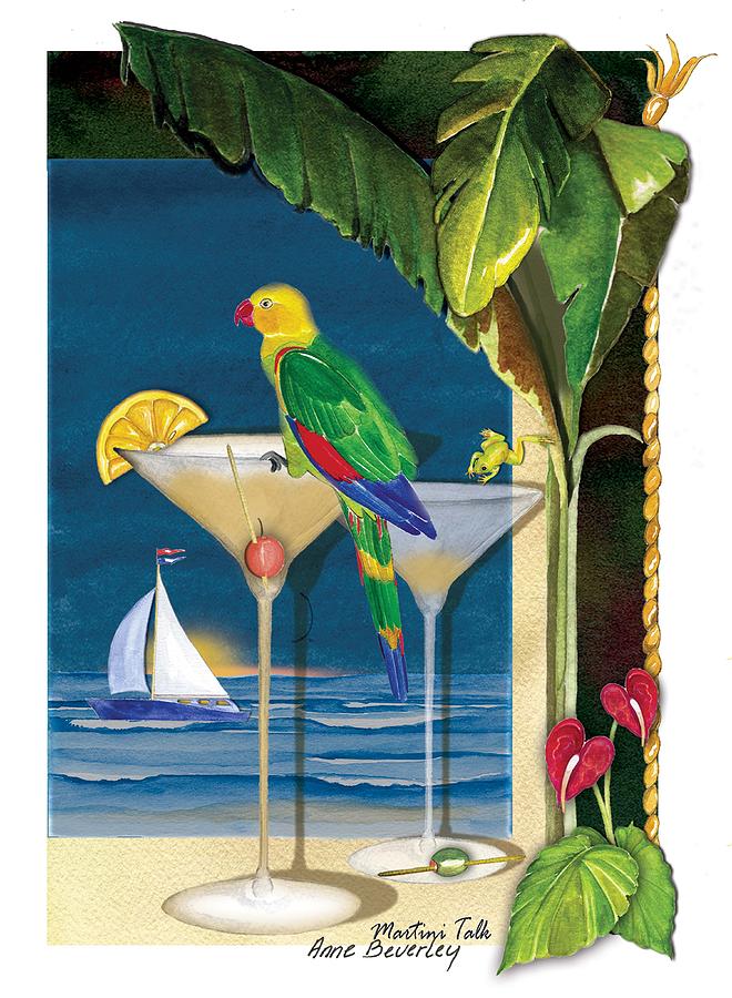 Martini Talk #1 Painting by Anne Beverley-Stamps
