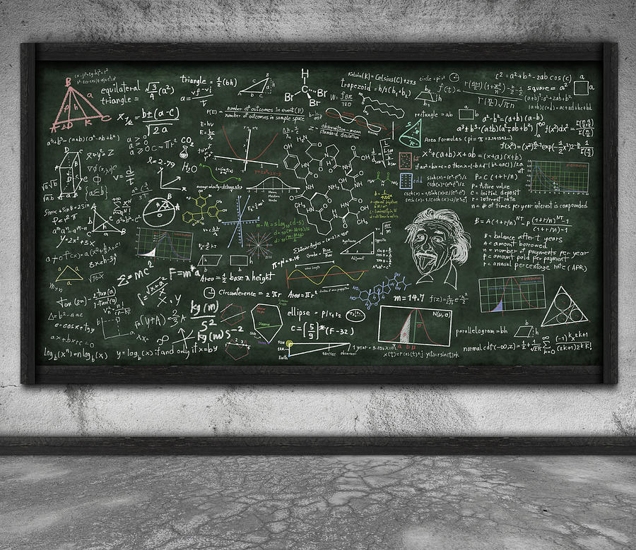Maths Formula On Chalkboard #1 Photograph by Setsiri Silapasuwanchai