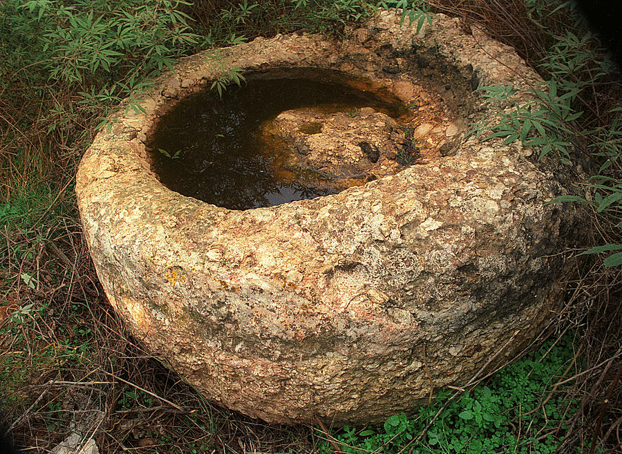 Megalithic stone basin Photograph by Andonis Katanos