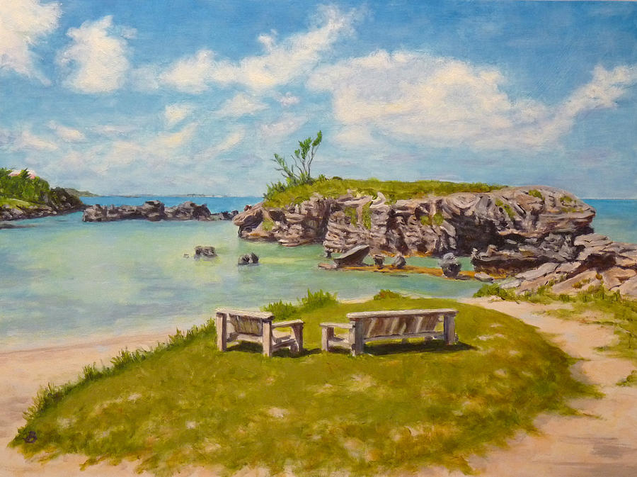 Landscape Painting - Memories Tobacco Bay Bermuda #1 by Joe Bergholm