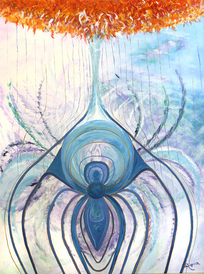 Spider Painting - Messages from the Cosmos by Judy M Watts-Rohanna