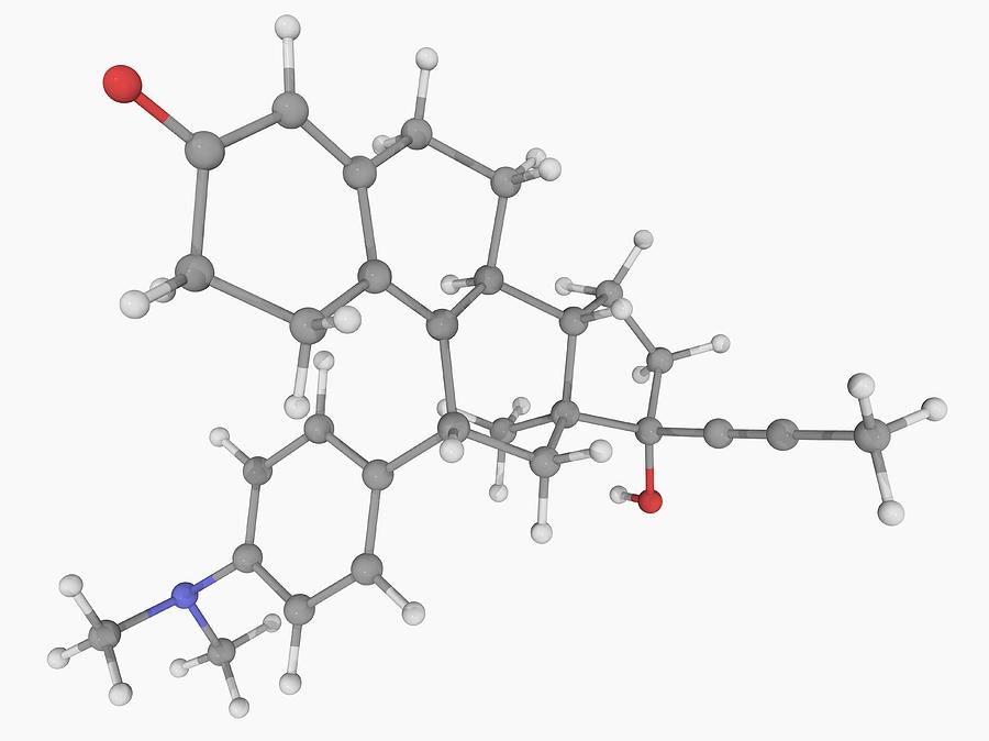 Mifepristone Drug Molecule #1 Digital Art by Laguna Design