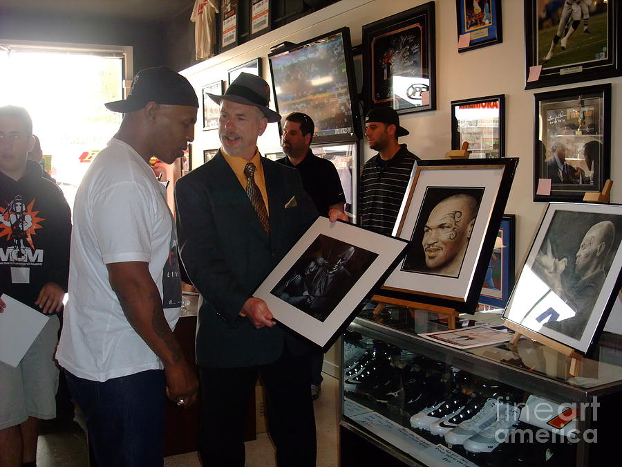 Mike Tyson and myself  at ManCave Memorabilia  #1 Photograph by Jim Fitzpatrick