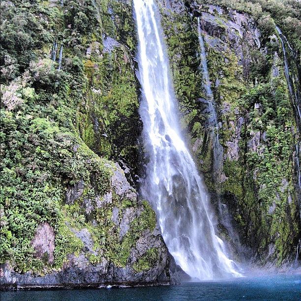 Waterfall Photograph - Milford Sound - New Zealand #1 by Jessica Daubenmire