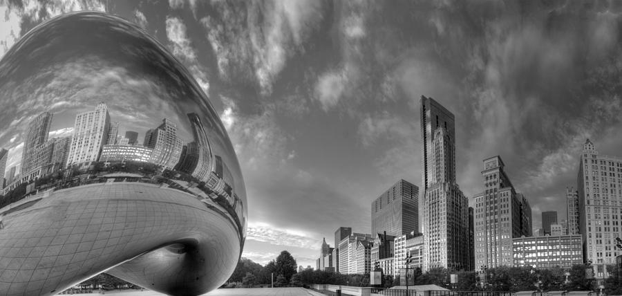 Chicago Photograph - Millennium Park in Black and White #1 by Twenty Two North Photography