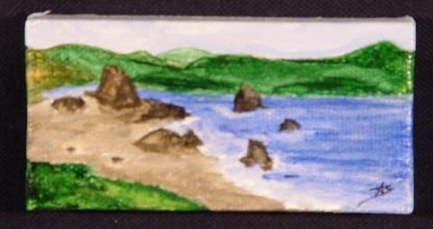 Miniature. Oregon. Seascape #1 Painting by Antonella Manganelli