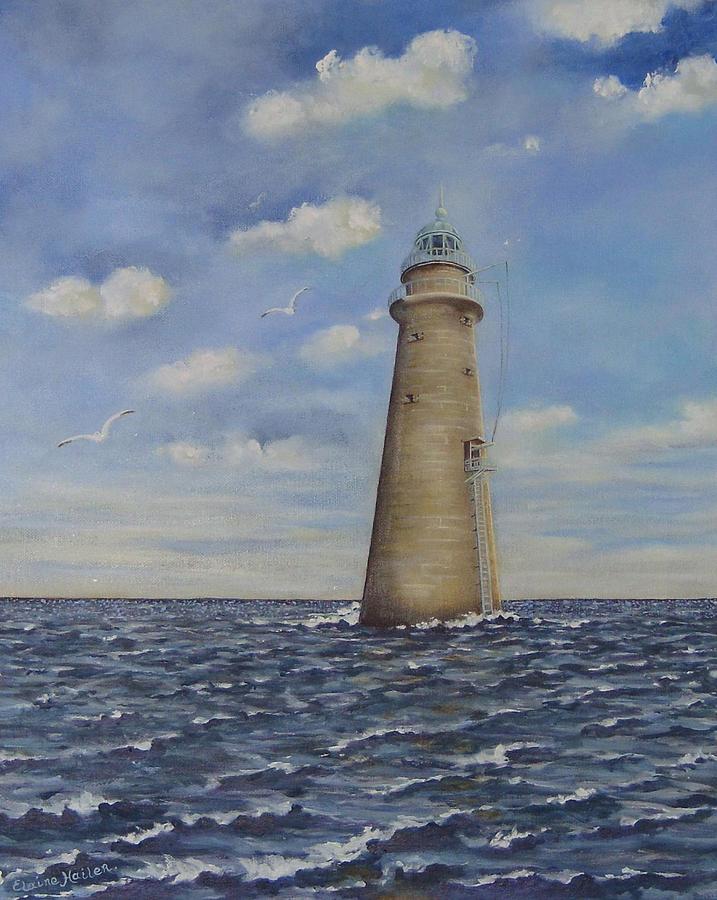 Seascape Painting - Minot Lighthouse #1 by Elaine Cummins