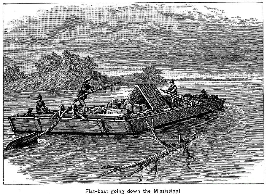 Mississippi: Flatboat Photograph by Granger