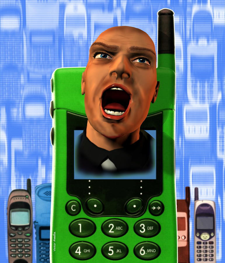 Telephone Photograph - Mobile Phone Rage #1 by Victor Habbick Visions