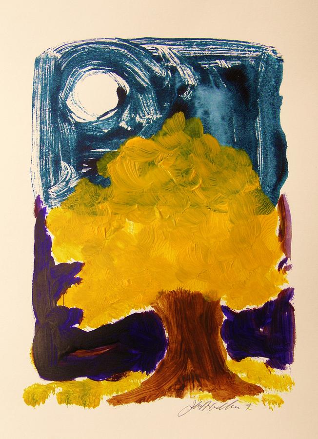 Moon and Maple #1 Painting by John Williams