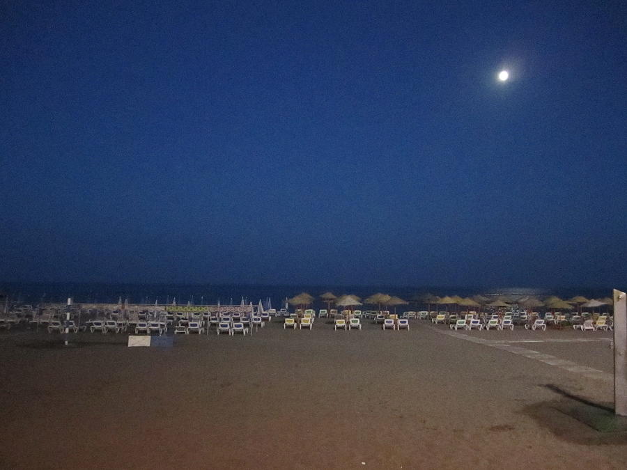 Moon Lit Beach at Costa Del Sol Spain #1 Photograph by John Shiron
