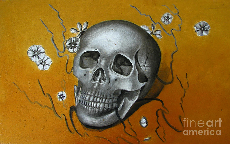Skull Painting - Mortality #1 by Iglika Milcheva-Godfrey