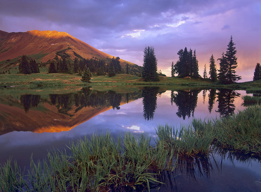 Mount Baldy At Sunset Reflected In Lake #1 Photograph by Tim Fitzharris
